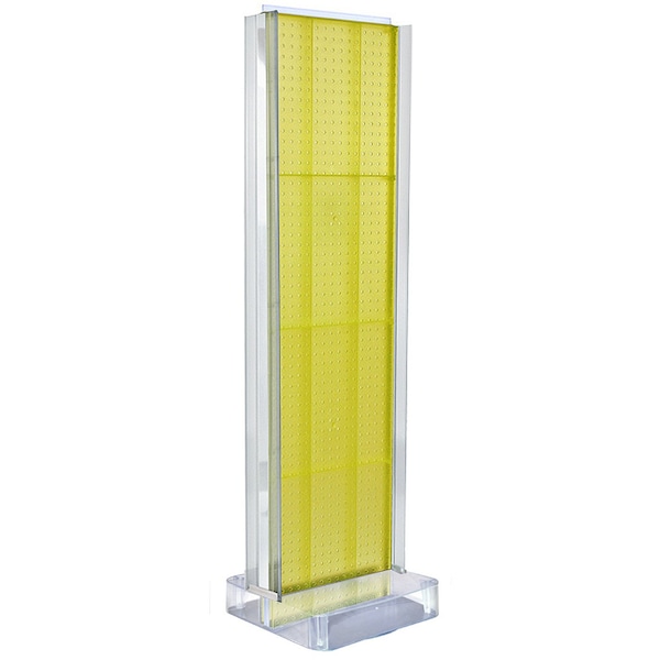 Azar Displays Two-Sided Pegboard Floor Display w/ C-Channel Sides On a Square Studio Base 700778-YEL - main